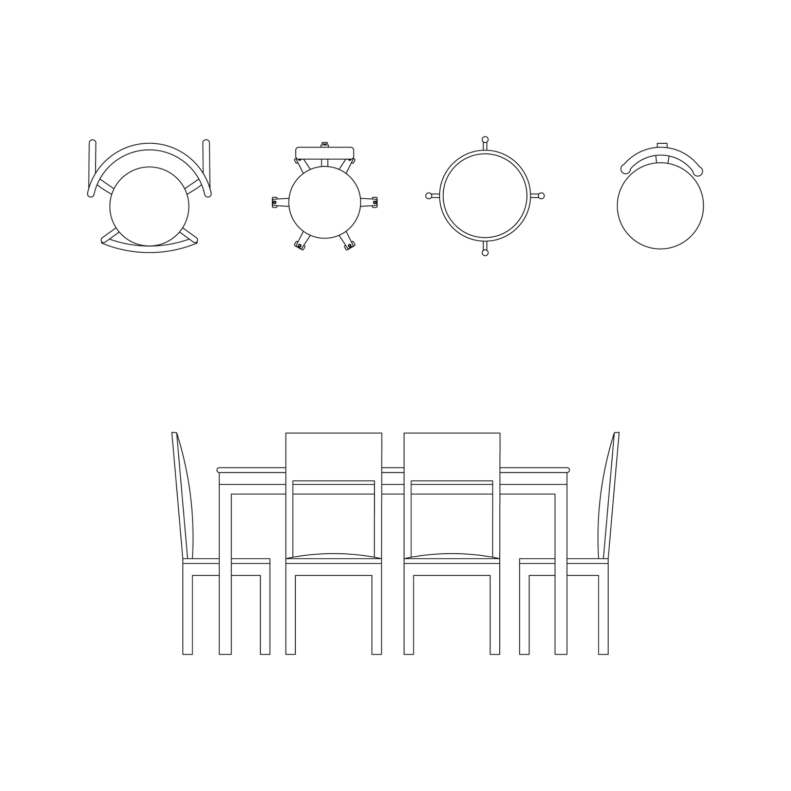 CAD & Vector Buffet at Hotel's Restaurant Set (Top, Side View) | Studio ...