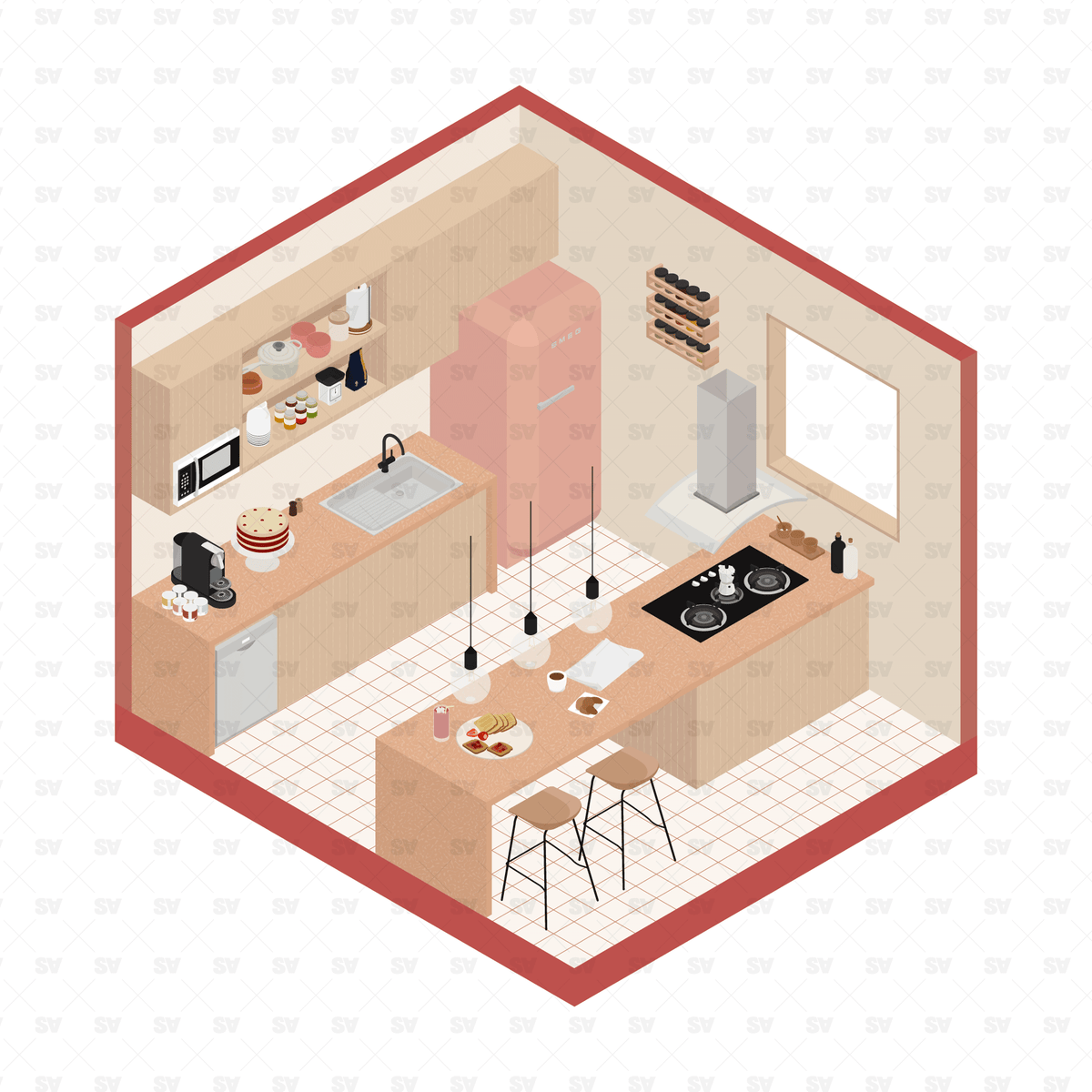 Isometric Axonometric Design Sets for Architects – Studio Alternativi