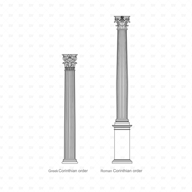 CAD & Vector Classical Architectural Orders/ Columns