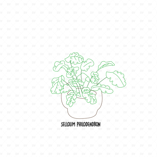 25 CAD and Line Art Vector Interior Purifying Plants