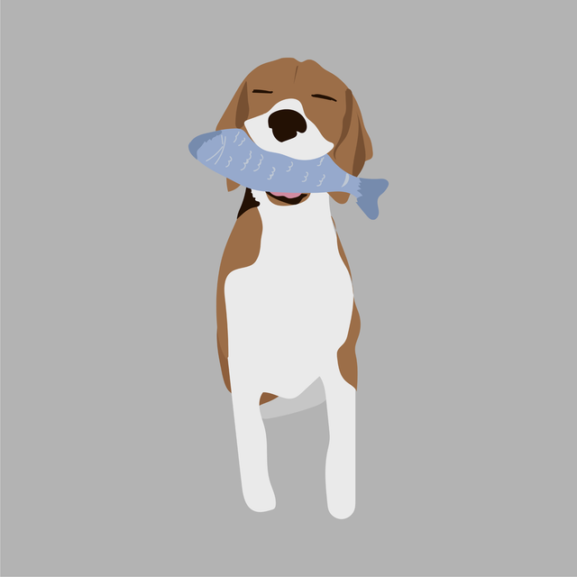 animals vector illustration flat dog eating