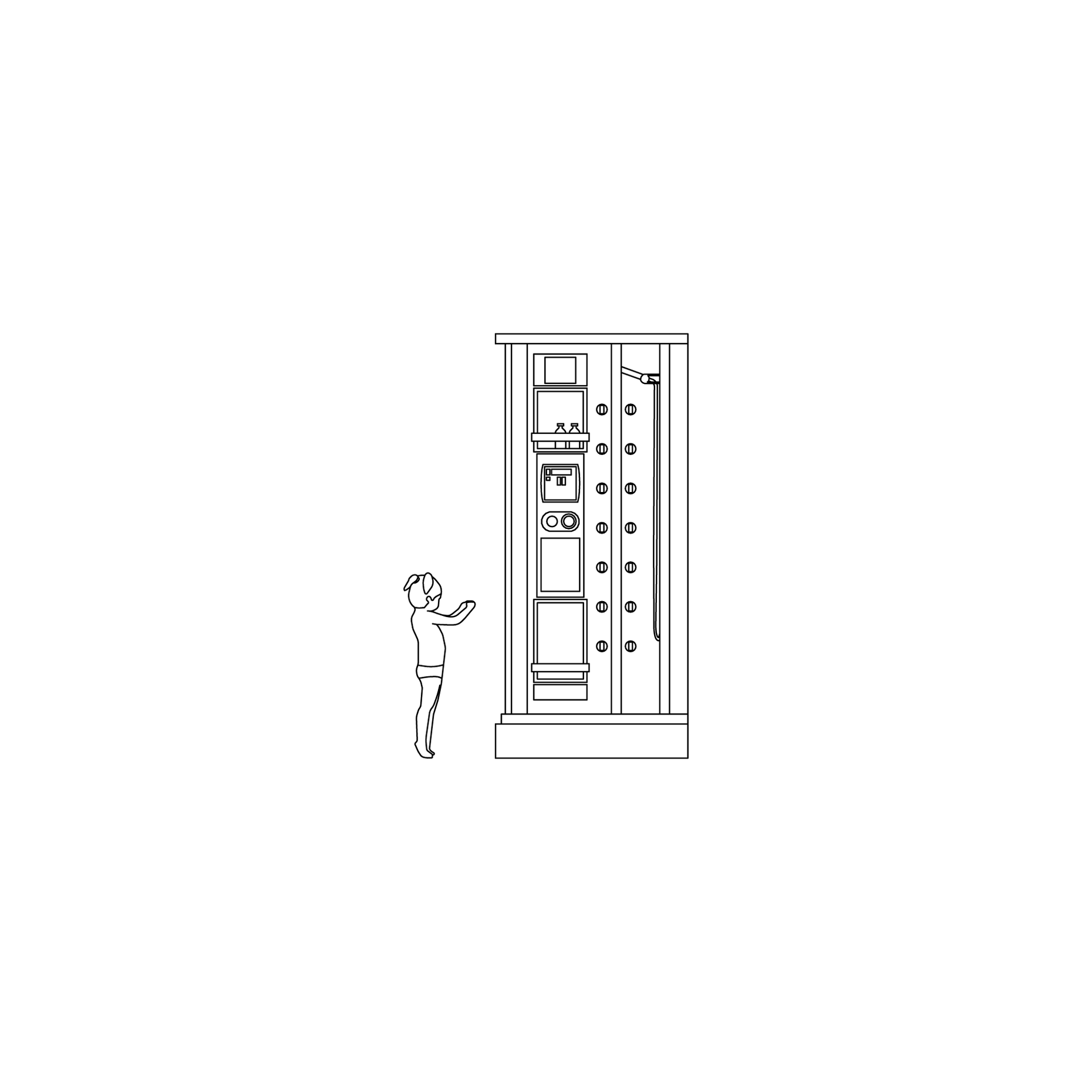 Shower Machine Photodraw Infront Back CAD & Vector Shower Set (Side View) | Studio Alternativi