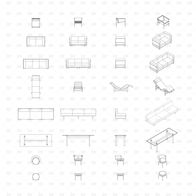 Le Corbusier Famous LC Line Furniture