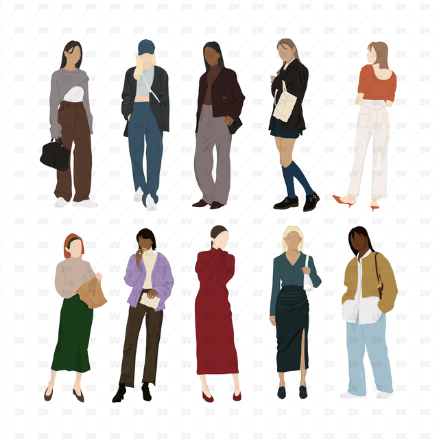 Vector Standing Women