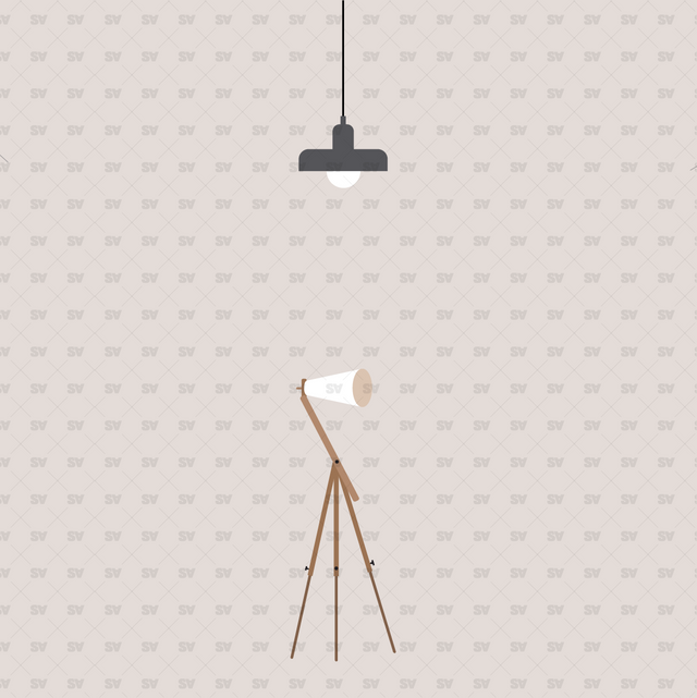 Flat Vector Ceiling and Floor Lights