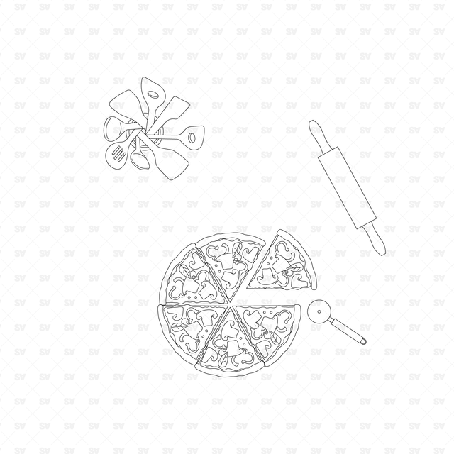 CAD & Vector kitchen Utensils and Food