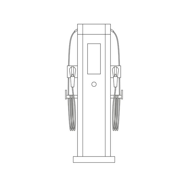 CAD & Vector Electric Car Vehicle Charging Stations Set