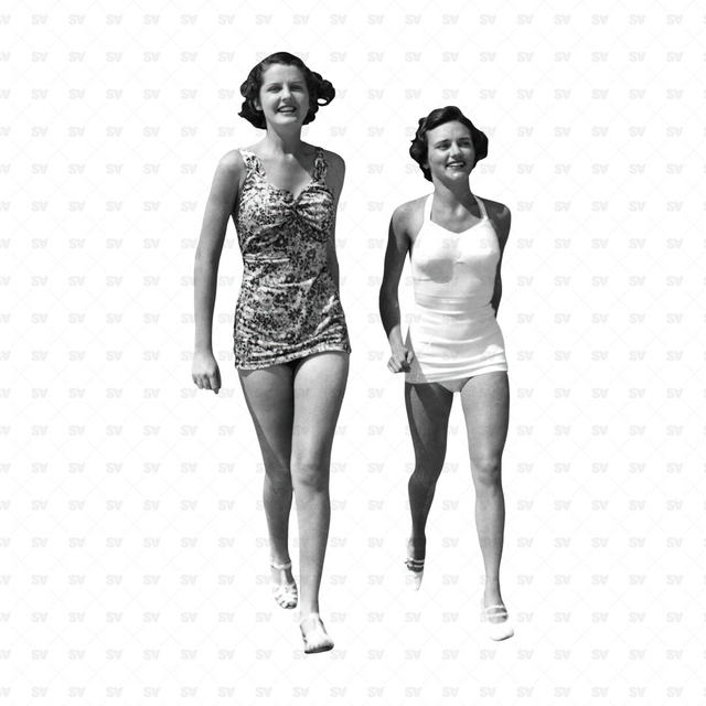 Swimming Bathing Beaching Cutout Characters