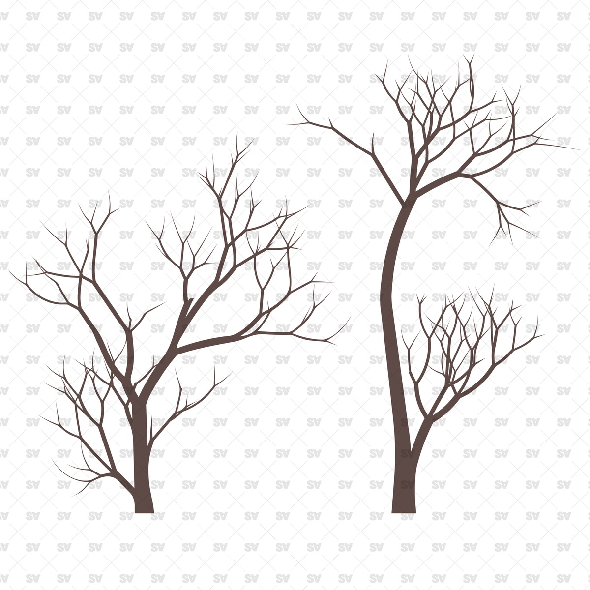 Flat Vector Bare Trees (+PNGs) - 15 Pack – Studio Alternativi