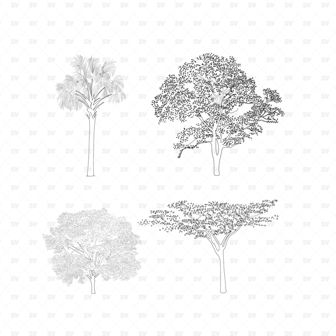 Tropical Trees: 20 Vector Figures Pack – Studio Alternativi