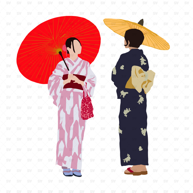 flat vector Japanese People