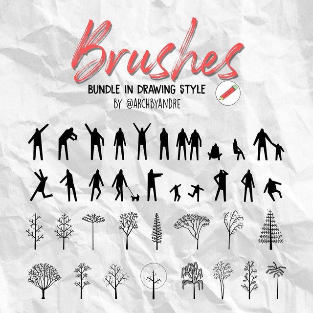 photoshop brushes people trees 