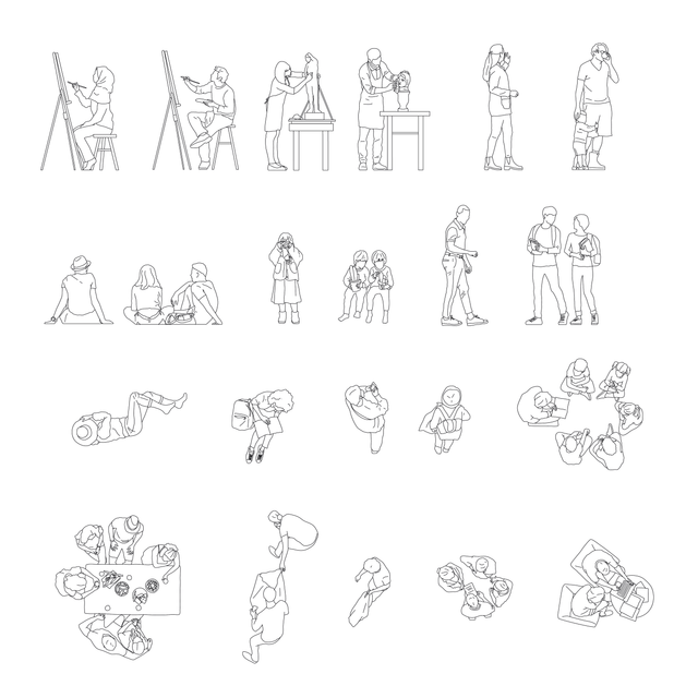 Free CAD Mixed Characters Set (20+ Figures)