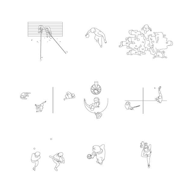 CAD and Vector Top View People Mega-Pack (11 in 1)