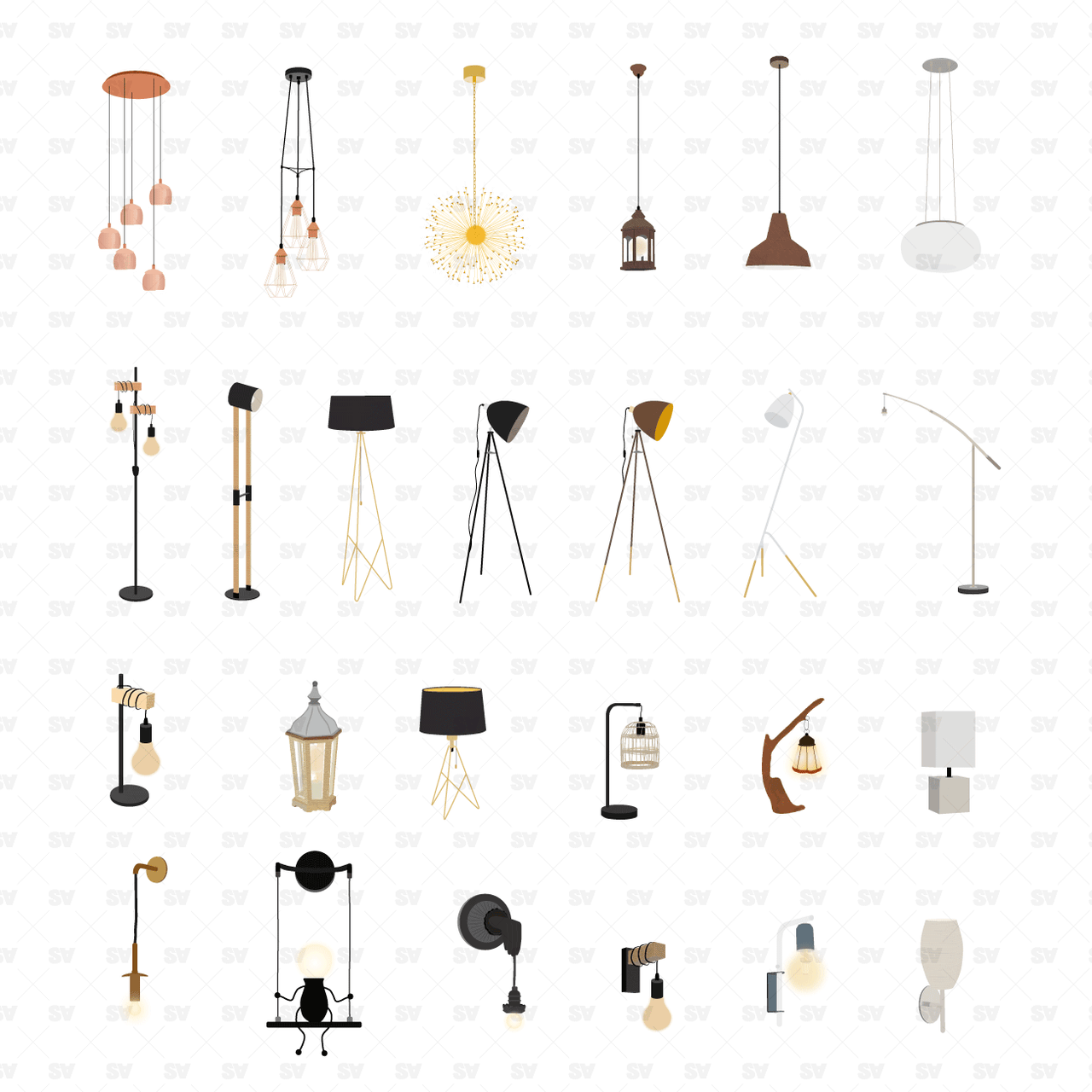 Vector Lamps: 25 Illustrated Modern Designs – Studio Alternativi