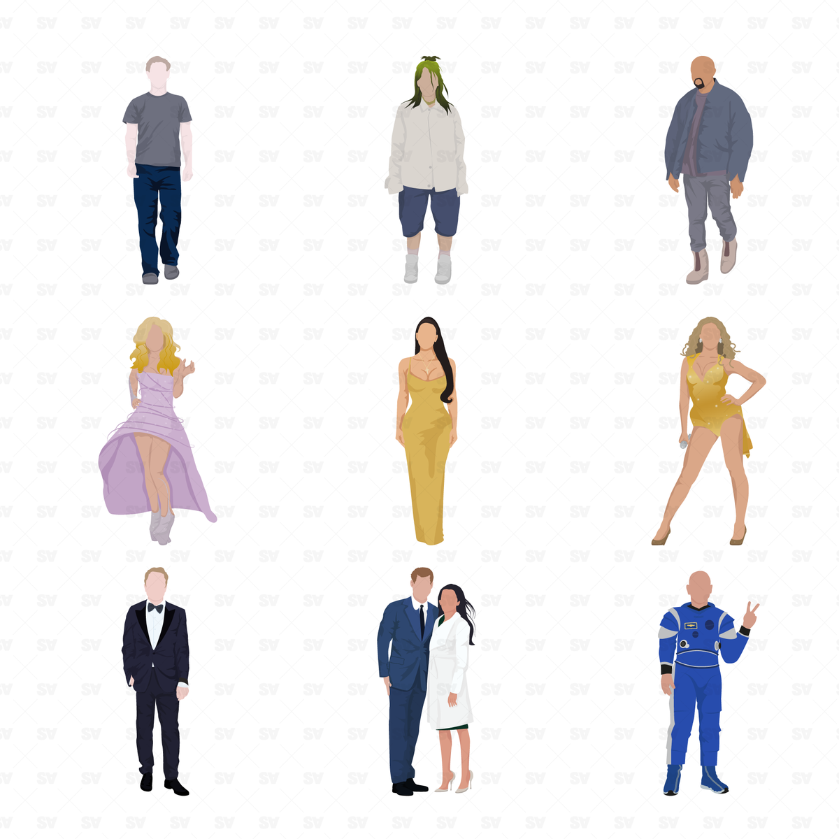 Vector Celebrities Set - 10 Iconic Characters – Studio Alternativi