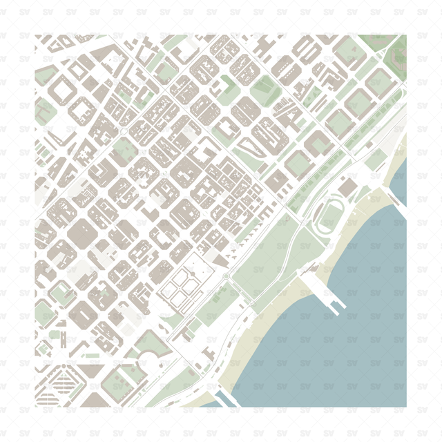 barcelona spain vector map download