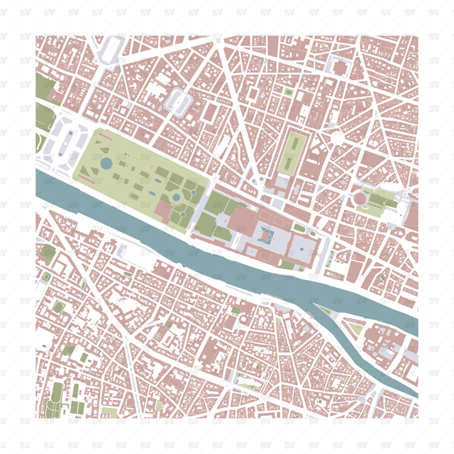 Vector map of Paris, France download