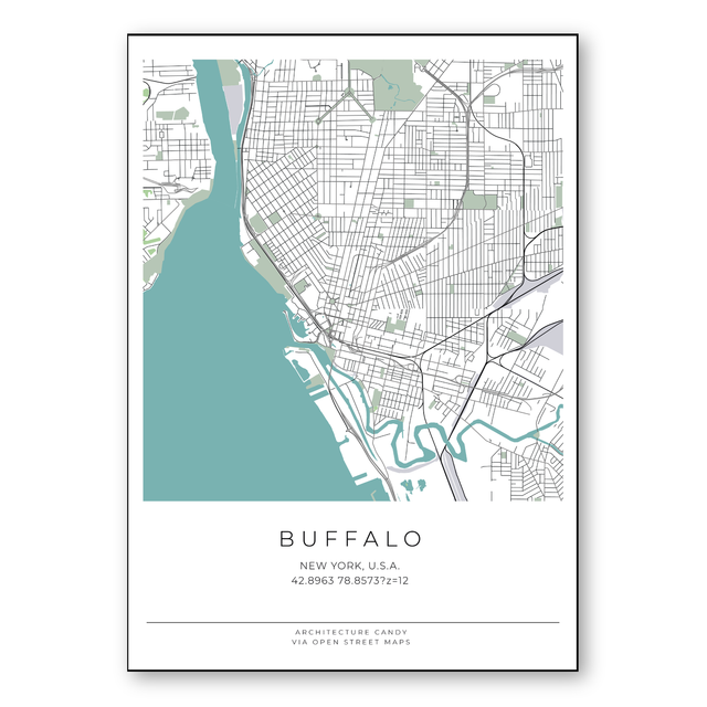 Buffalo new york vector map