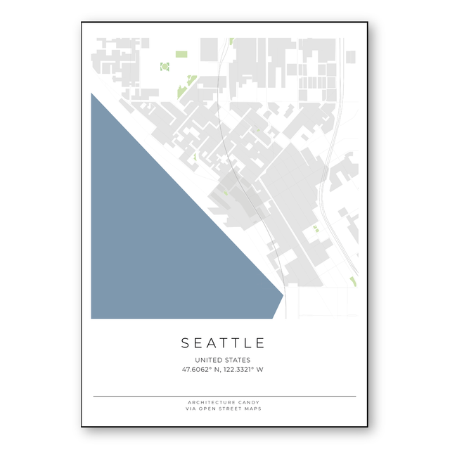 seattle vector map poster