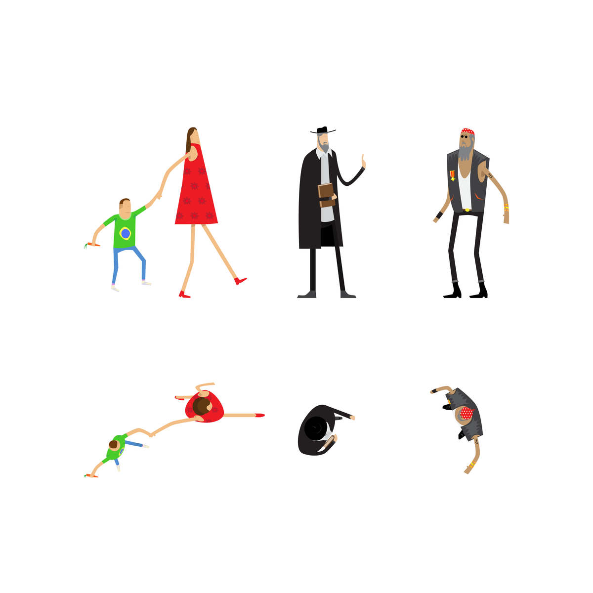 50 Colorful Characters Set Vectors – Studio Alternativi