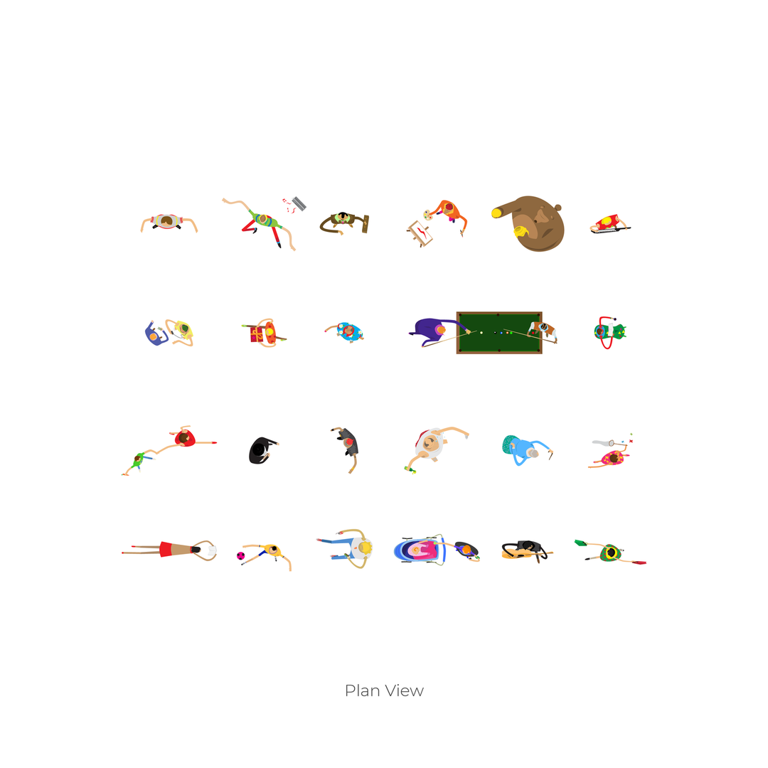 50 Colorful Characters Set Vectors – Studio Alternativi