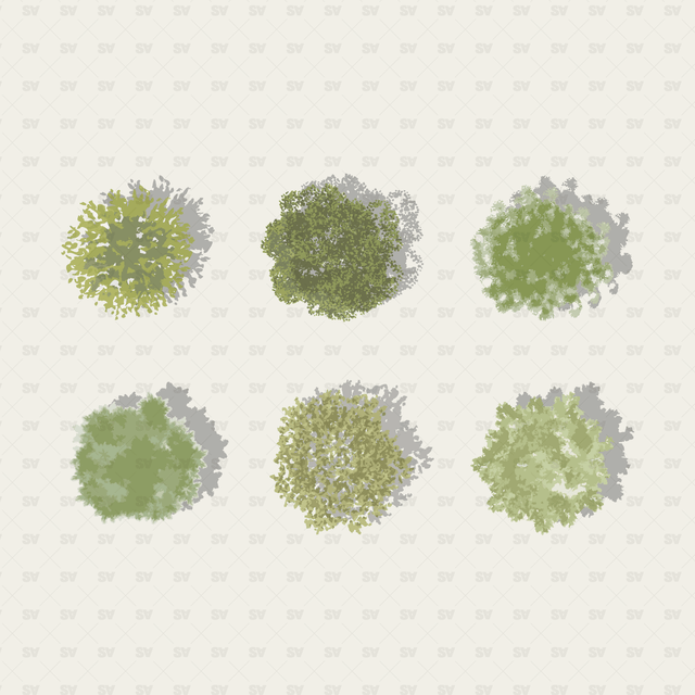 vector trees with shadows