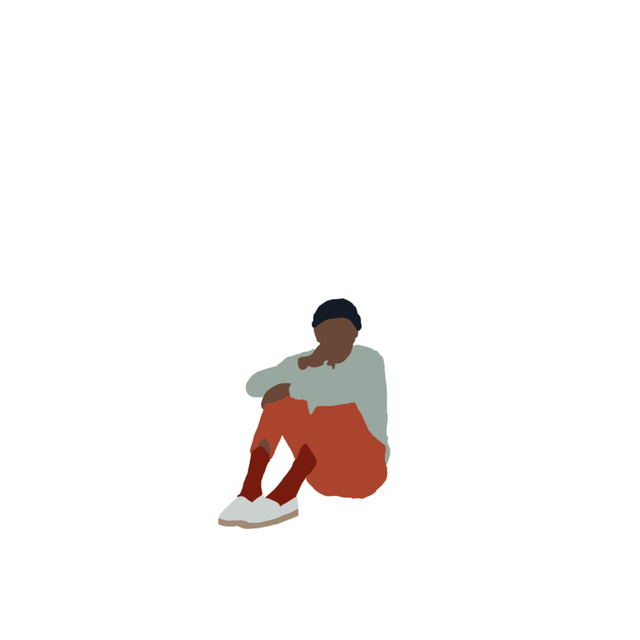 human scale black guy sitting