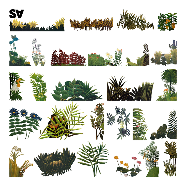 Set of Plants based on Henri Rousseau Works of Art-Cutouts-Studio Alternativi