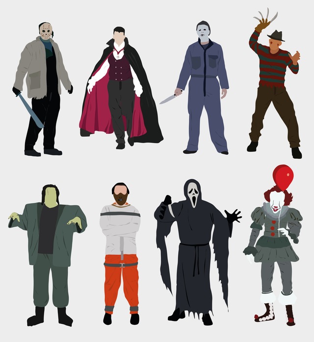 Halloween people flat vector png