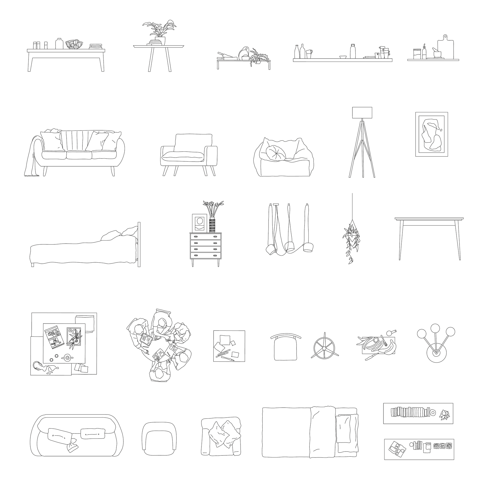 Cad Household Furniture (25+ Figures) 