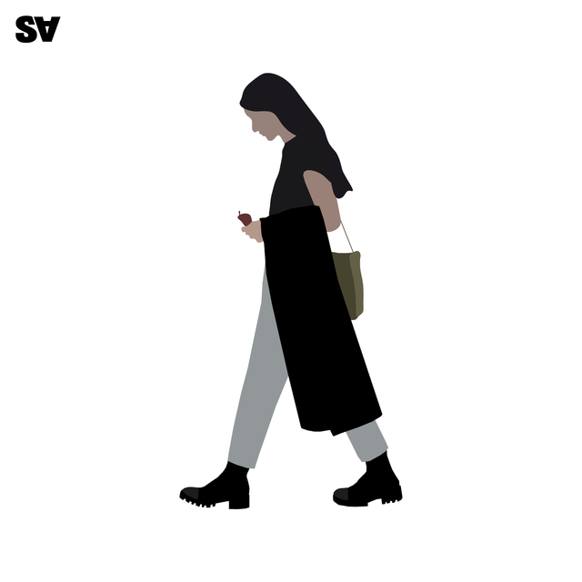 flat vector people illustration walking 