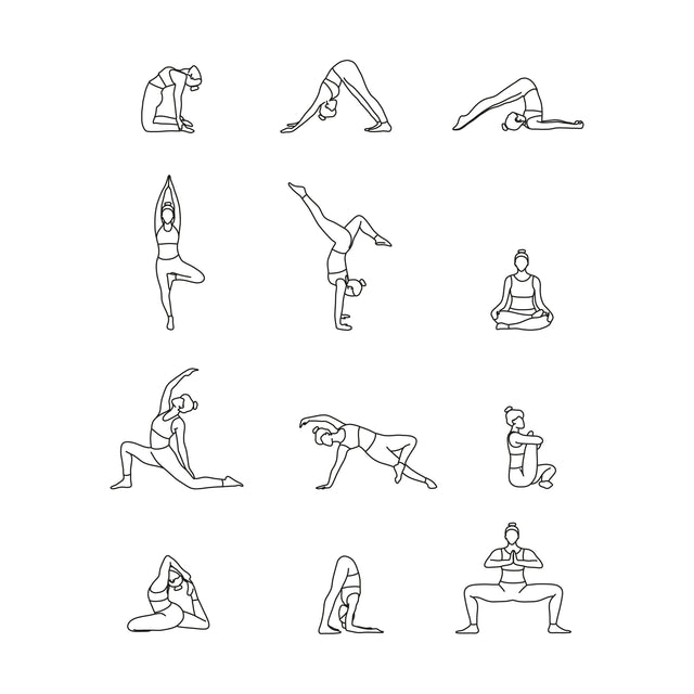 Set of yoga asanas for couple yoga on a white backdrop. Stock Vector by  ©GL_Sonts 75836121