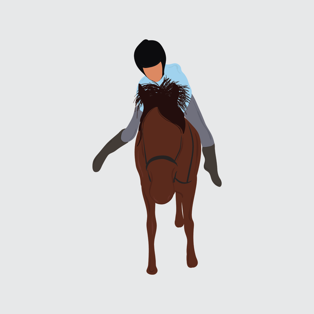 flat vector people illustration horse riding 