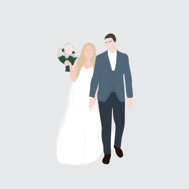 flat vector people illustration bride groom