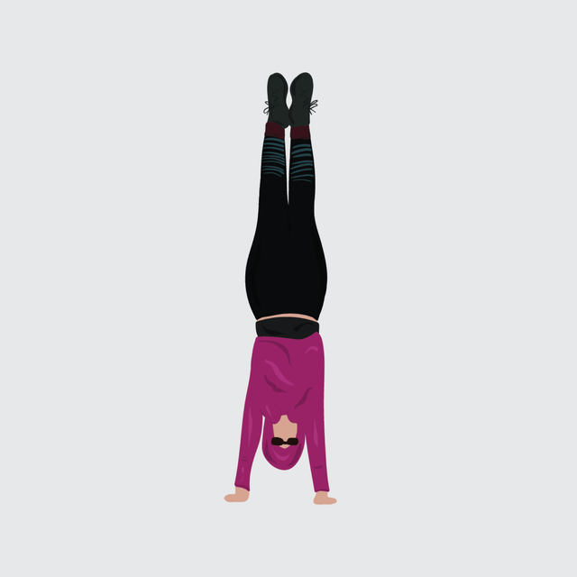 flat vector people illustration handstand