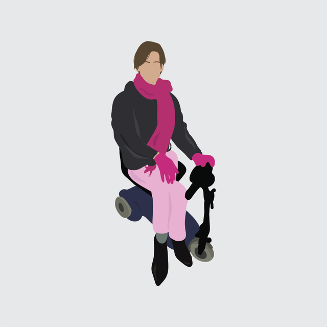 flat vector people illustration scooter