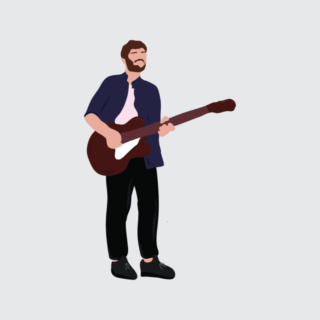 flat vector people illustration guitar musician 