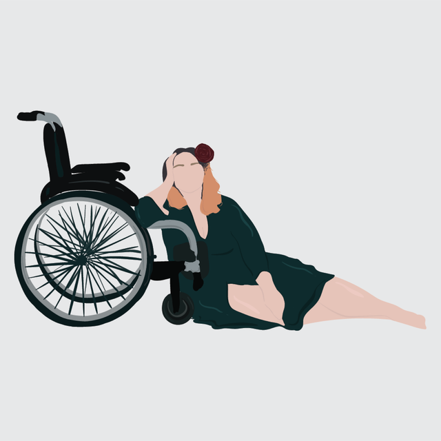 flat vector people illustration wheelchair