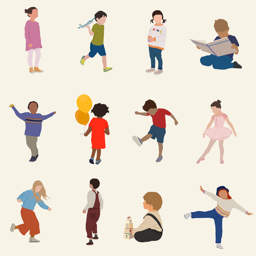 Children Playing Vector