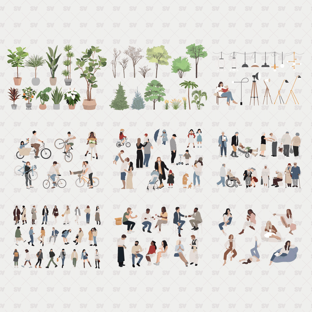 Vector People and Plants Mega Pack (106 Figures)