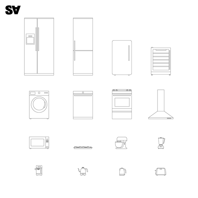 Kitchen appliances CAD