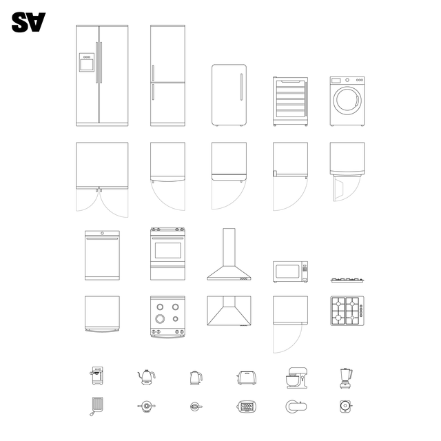 Kitchen appliances CAD