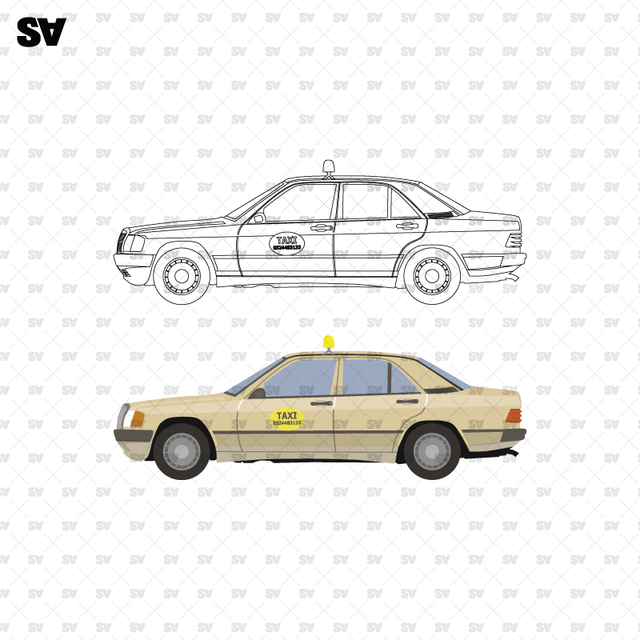 vector cad taxi car