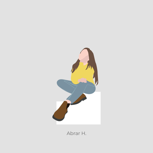 girl sitting illustration