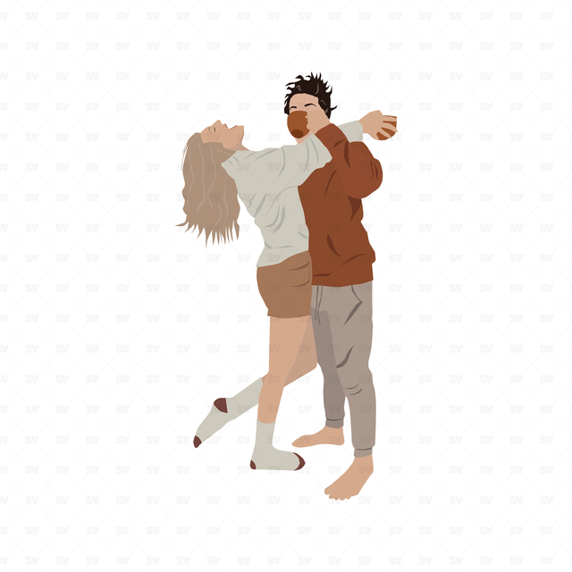 flat vector people couple