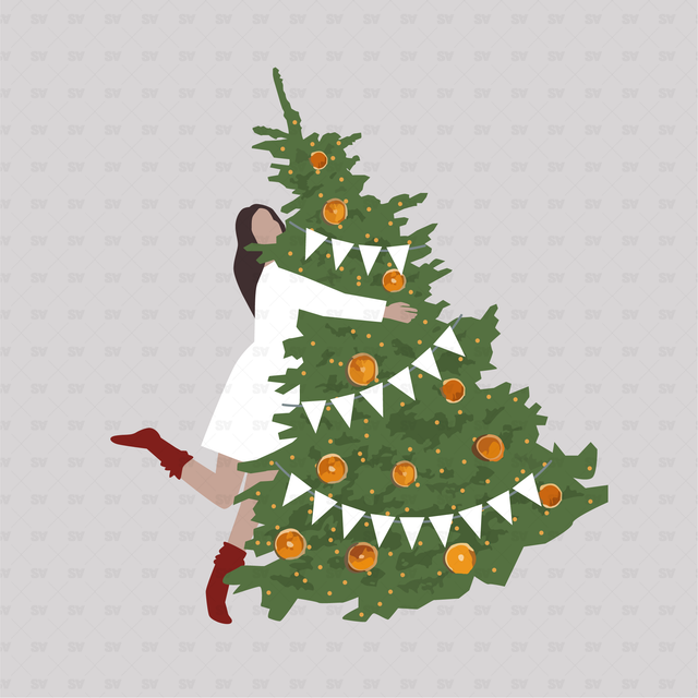 PNG & Vector Christmas Set (Side and front views)