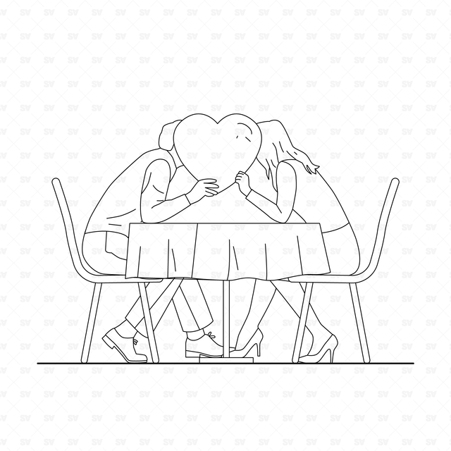 CAD and Vector People Eating Set