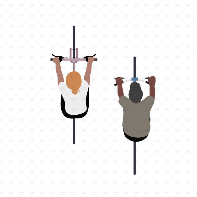Vector, PNG People Doing Sports in Top View Set
