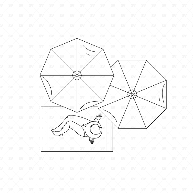 CAD & Vector People on Vacation Set (Top view)